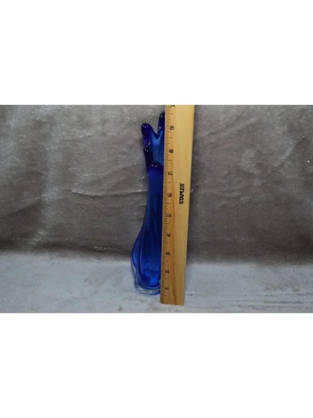 Vintage Cobalt Blue 5-Finger Swung Art Glass Vase MCM Retro Bud Retro Chic